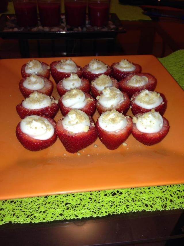 Cheesecake filled strawberries